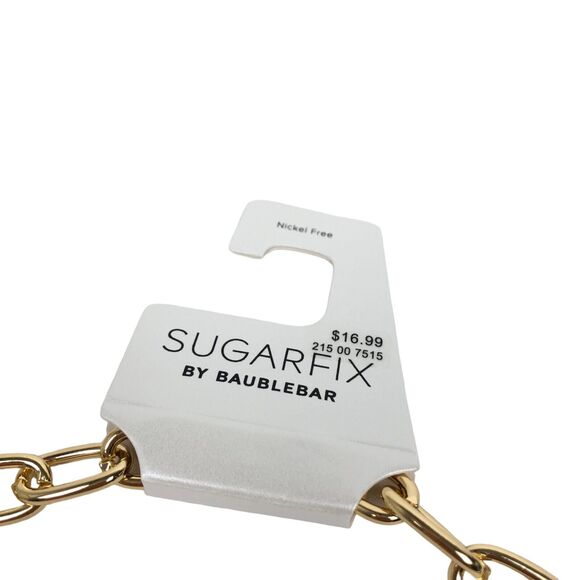 NEW SUGARFIX by BaubleBar Chain Link Statement Necklace Choker Gold Color - Picture 4 of 8